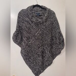 Karen Scott Women's Gray Knit Poncho